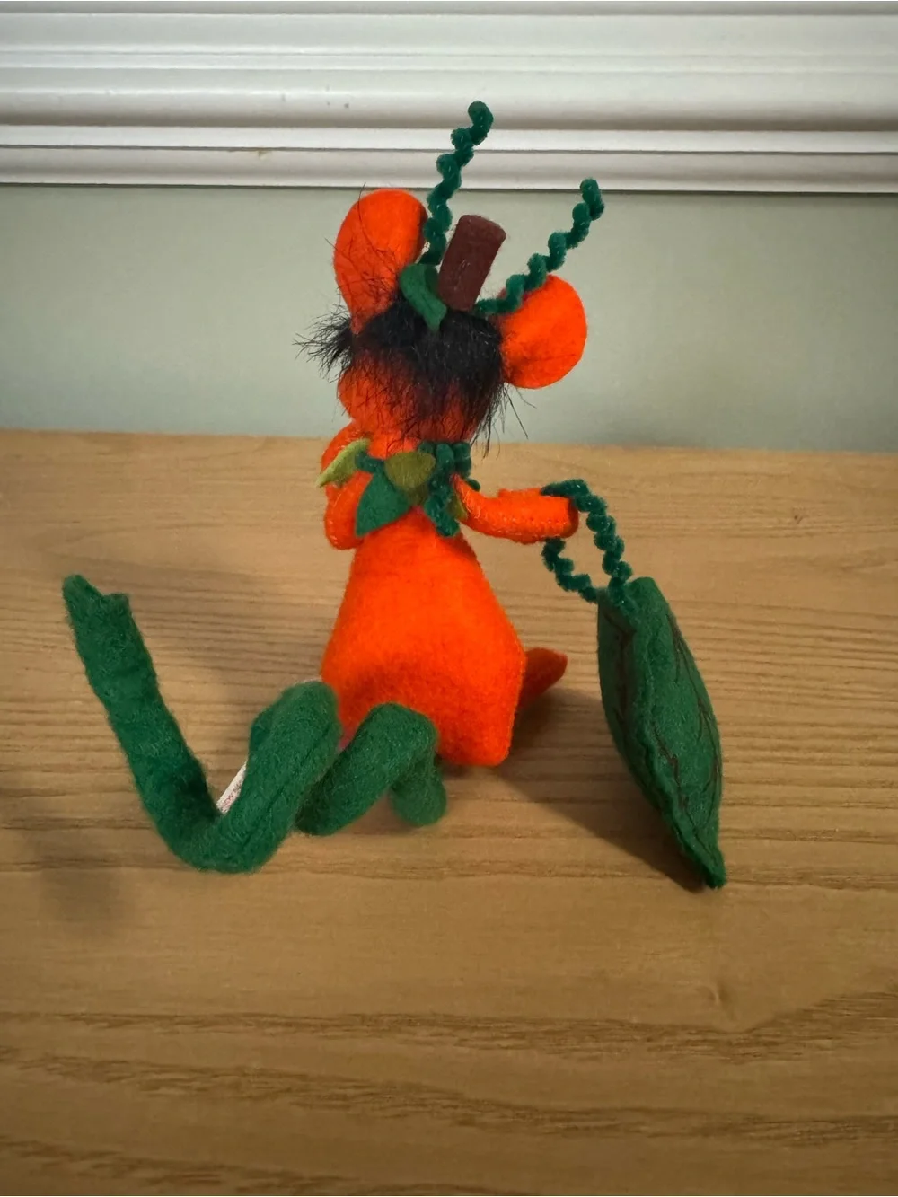 Vintage Annalee 2003 Halloween Pumpkin Jack-O-Lantern Mouse Felt Doll 4
